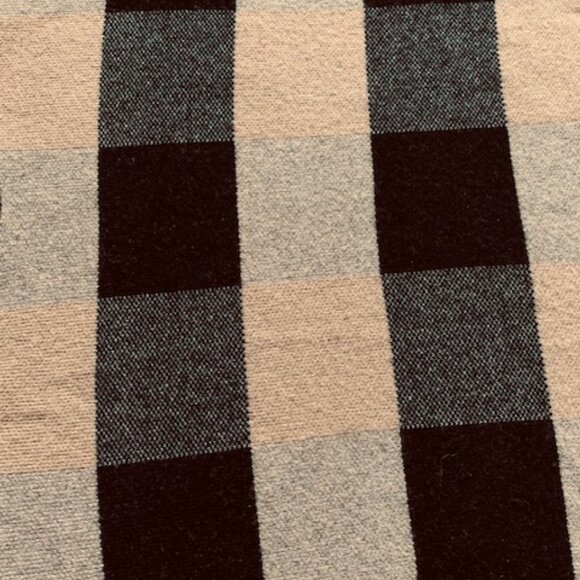 NOTE di ANITA Merino Wool Checkered Dolman Sleeve Mock Neck Poncho Size O/S - Picture 5 of 7